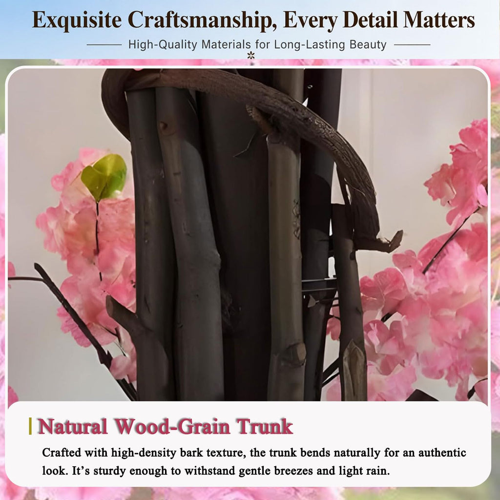 6.7FT Upgraded Artificial Cherry Blossom Trees, Pink Gradient Sakura Tree