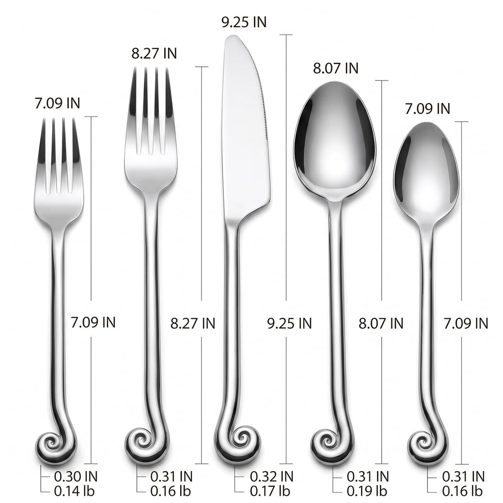 Silverware Set, Music-Inspired Handle |18/10 Stainless Steel (20pcs)