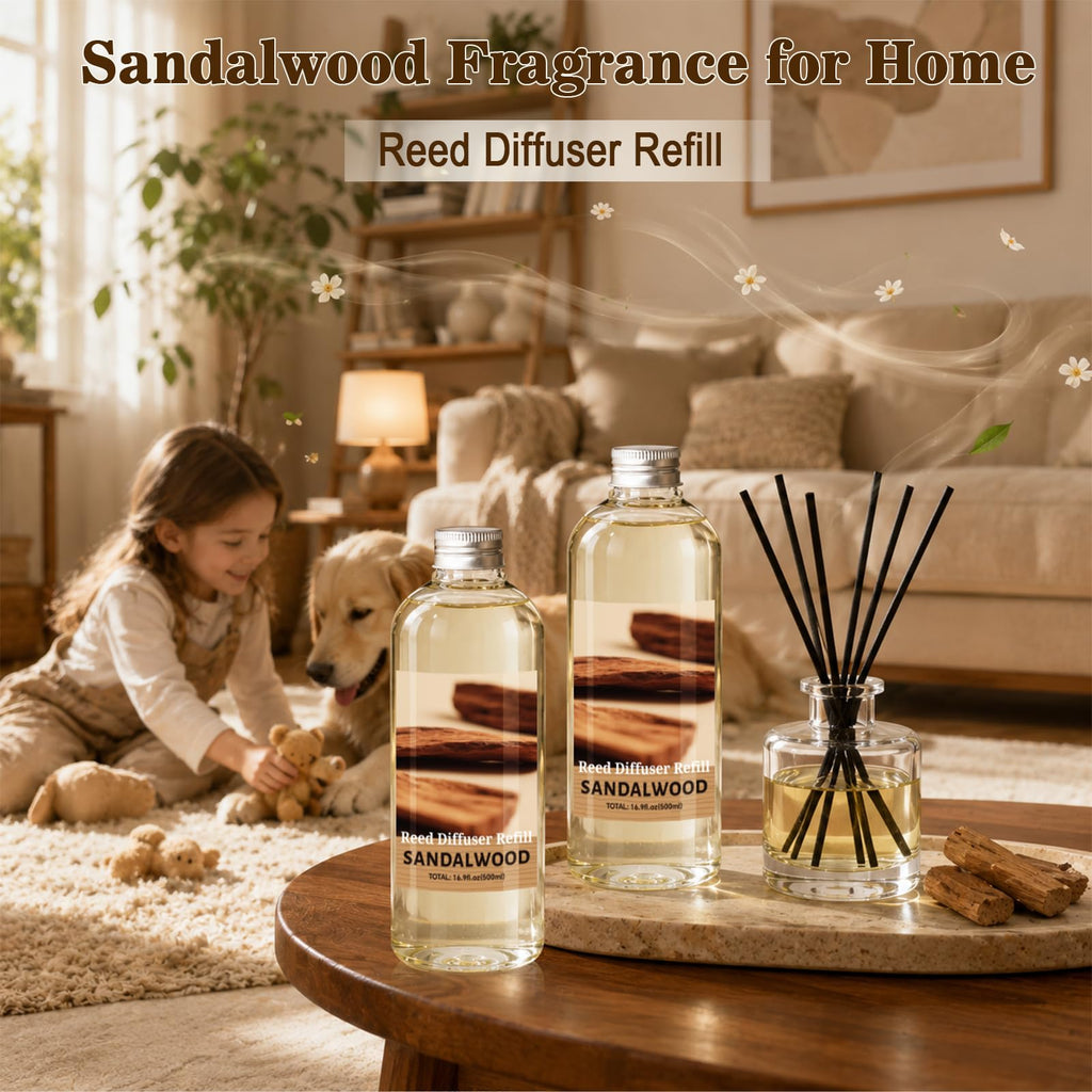 Reed Diffuser Oil Refill, Sandalwood Scented Refill, 33.8 Fl Oz