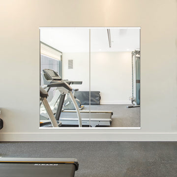 Gym Mirror,48''x24''x2PCS White,Large Full Body Tempered Glass Frameless, Wall-Mounted for Gym, Yoga, Garage
