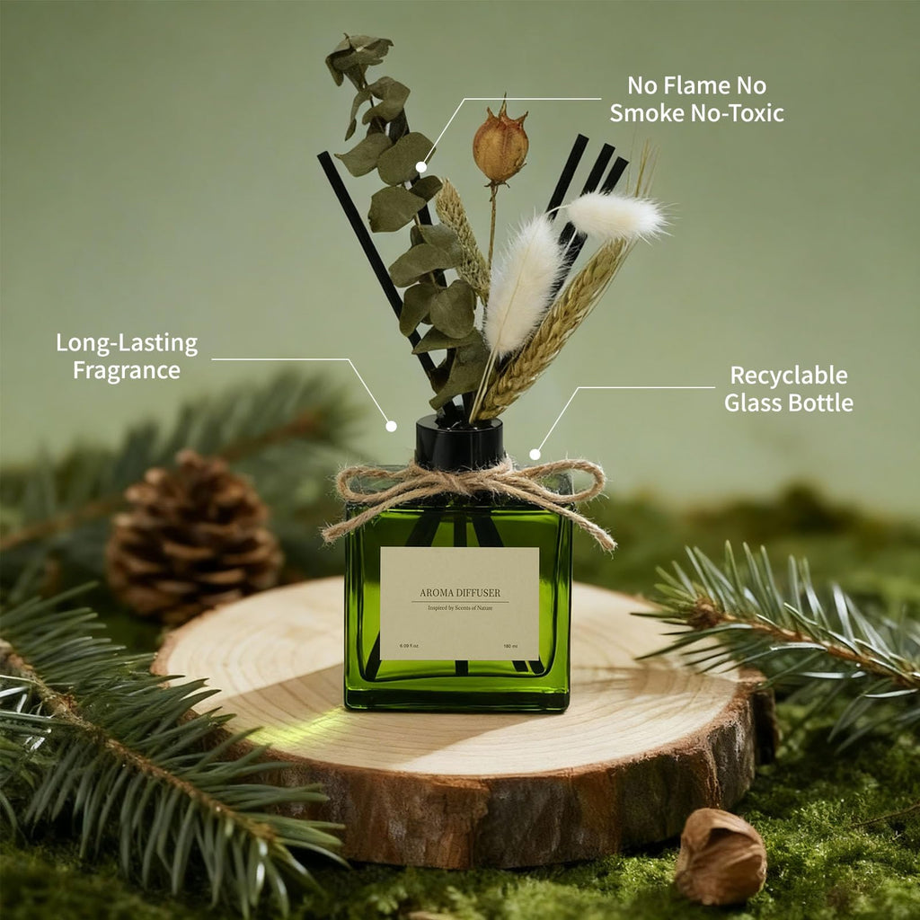 Reed Diffuser, 6 oz Vanilla Cream Scent Diffuser with 7 Sticks, 90 Days Long Lasting Reed diffusers, Elegant