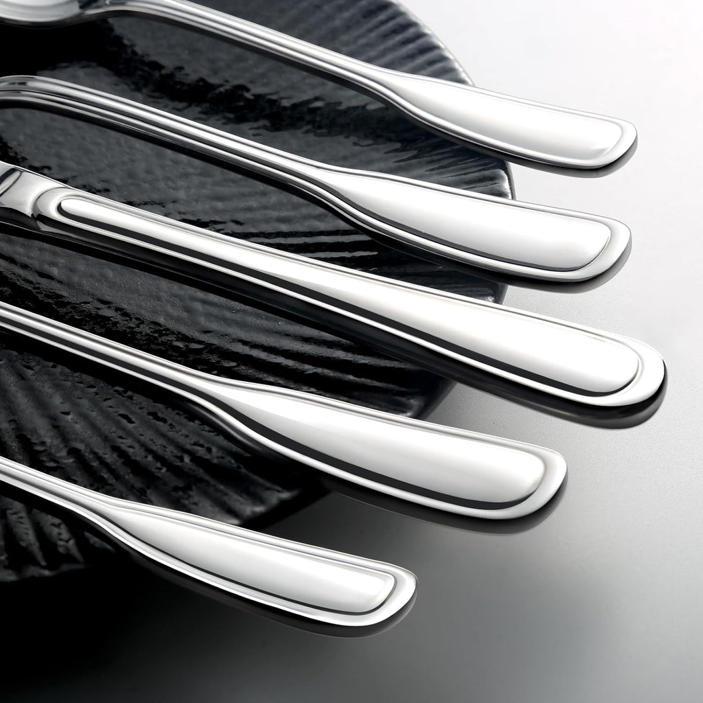 Silverware Set for 8, Stainless Steel Cutlery Set with Wide Handles