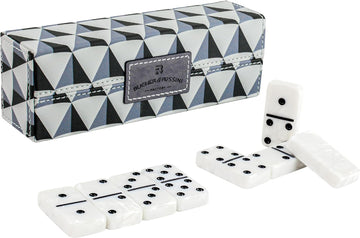 Dominos Set for Adults, Double 6 Domino Set, 28 Jumbo Marbleized White Tiles, Dominoes Set for Adults and Kids