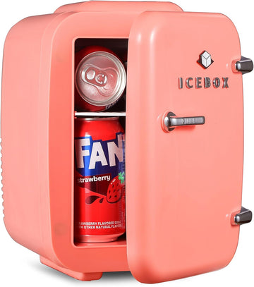 IBMF4BLS Mini Fridge For Bedroom, Skincare Refrigerator, Portable Cooler & Warmer for Makeup, for Office & Home, Mini