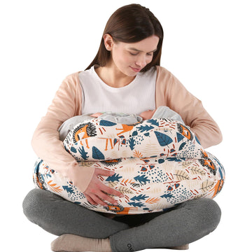 Nursing Pillow for Breastfeeding with Removable Cover, Feeding Pillow for More Support for Mom, Adjustable Waist