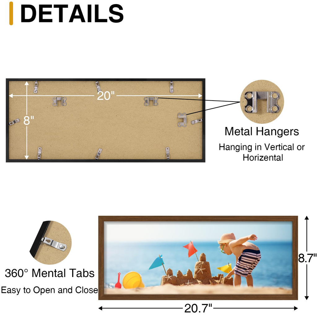 4 4x6 Picture frames Collage Wall Decor with Mat, Brown