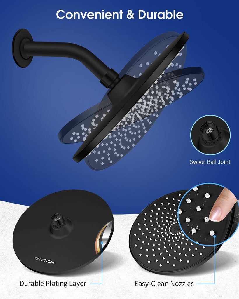 Rain Shower Head VMASSTONE 9In High Pressure Showerhead