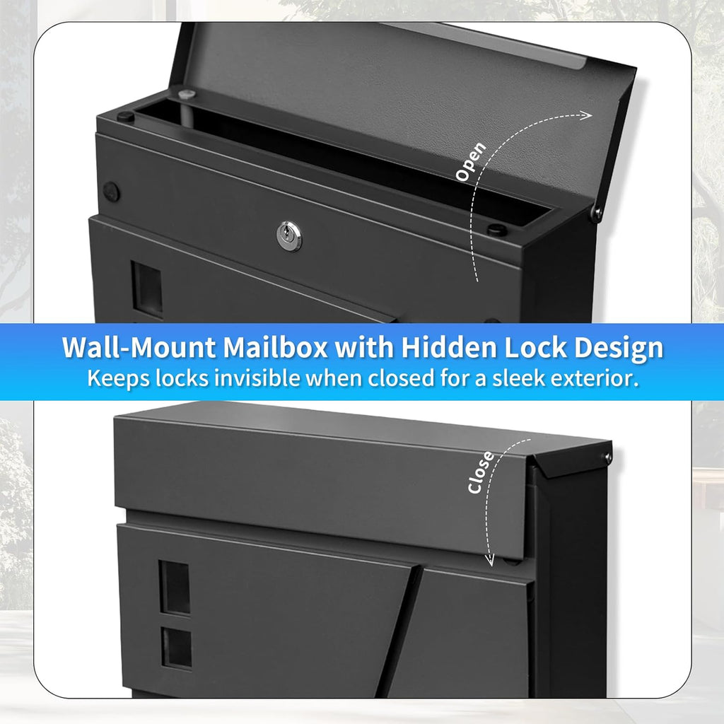 Wall Mount Mailboxes, Modern Drop Mailbox Key Drop Mail Box