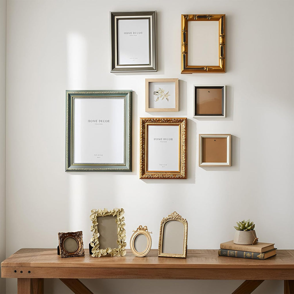 20 Pack Vintage Picture Frames for Wall,Simple Style | Tabletop Display Ornate, French Country Frames, Farmhouse