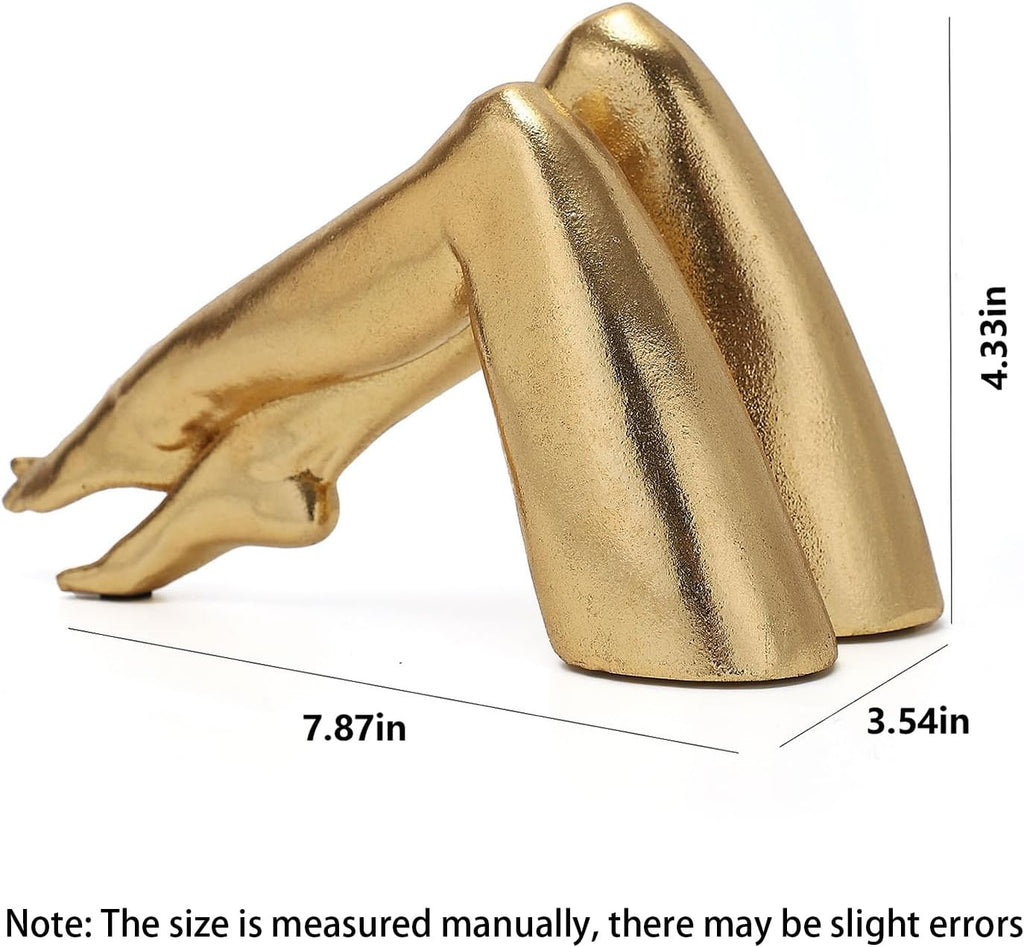 Golden Legs Sculpture Resin Statues Home Decor (Bowed Leg) | Gold Legs Shelf Decor Electroplated Resin Statues Office