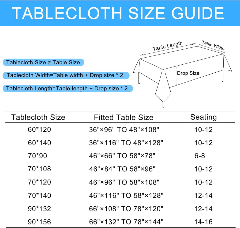 Faux Linen Rectangle Tablecloth - Wrinkle and Stain Resistant Washable Table Cloth Dining Room Holid