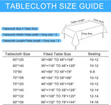 Faux Linen Rectangle Tablecloth - Wrinkle and Stain Resistant Washable Table Cloth Dining Room Holid