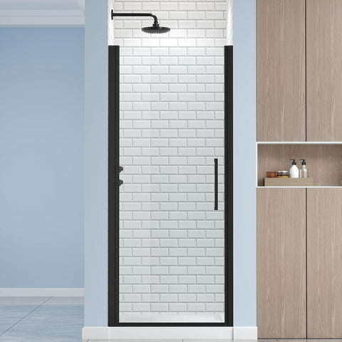 Frameless Pivot Shower Door 32.8-34" W X 72" H, 1/4" (6mm) Clear SGCC Tempered Glass, Hinged Pivot Swing Shower Door