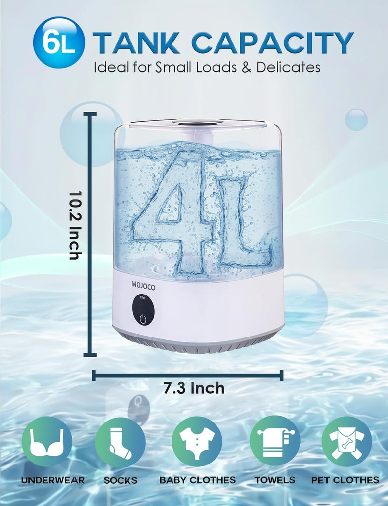 Mini Washing Machine - 4L Small Portable Washing Machine with 3 Wash Modes for Underwear, Socks & Baby Clothes