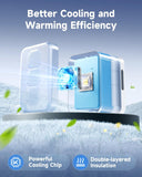 Small Mini Fridge, 18L Portable Tiny Fridge for Skincare, 120V/12V Makeup Refrigerator Mini, Thermoelectric Cooler &