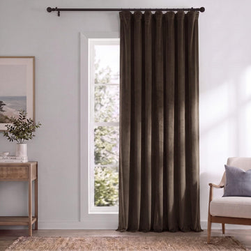 Signature Velvet Thermal Blackout Curtains 120 Inch Long (1 Panel) Rod Pocket Insulated Blackout Curtains Window