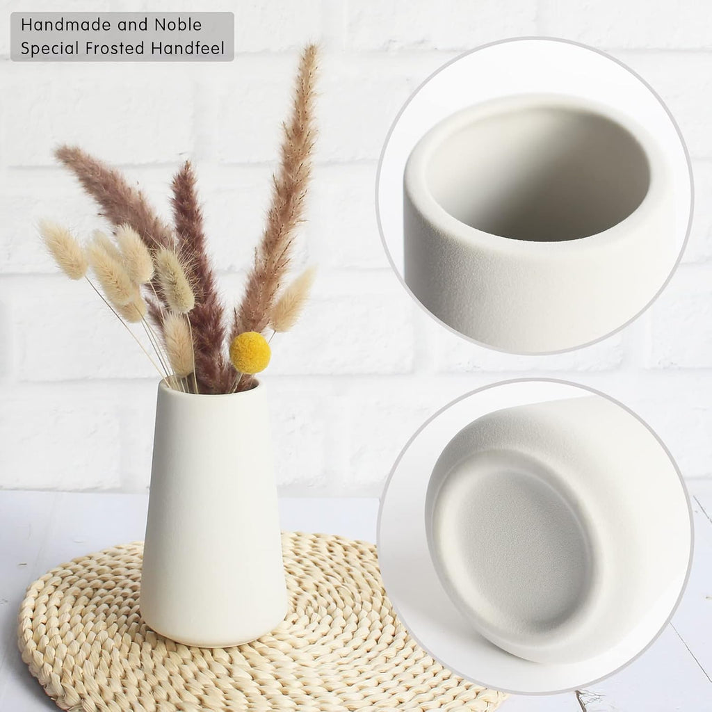 6 Pack White Ceramic Vases