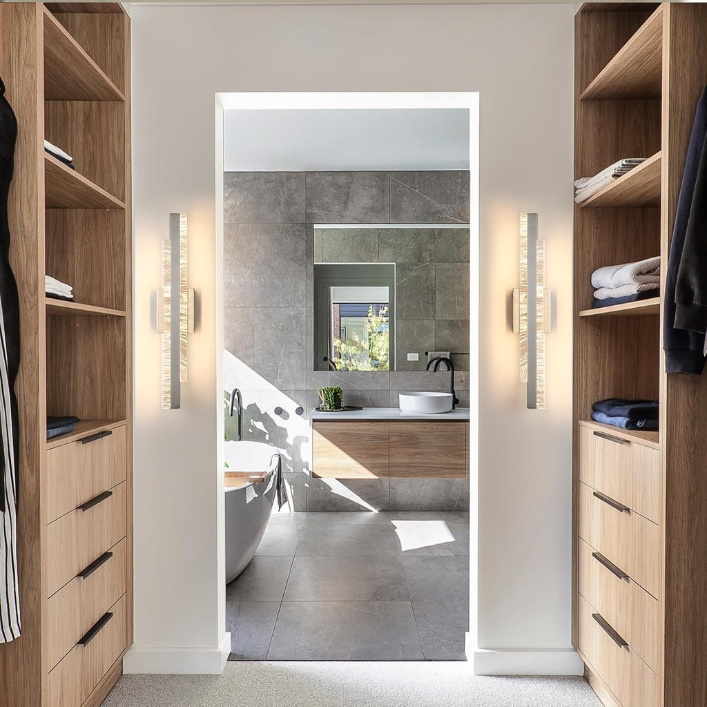 Bathroom Vanity Light: Brushed Nickel 24 inch 28W Dimmable LED Bath Bar Light Fixtures Over Mirror - Wall Sconce