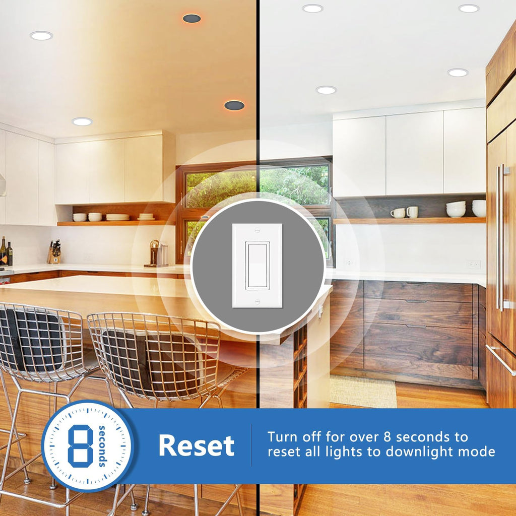 24 Pack 8 Inch LED Recessed Lighting with Night Light