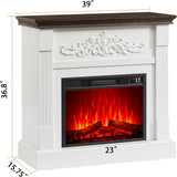 Electric Fireplace with Mantel, 40" Electric Fireplace, Fireplaces Entertainment Center