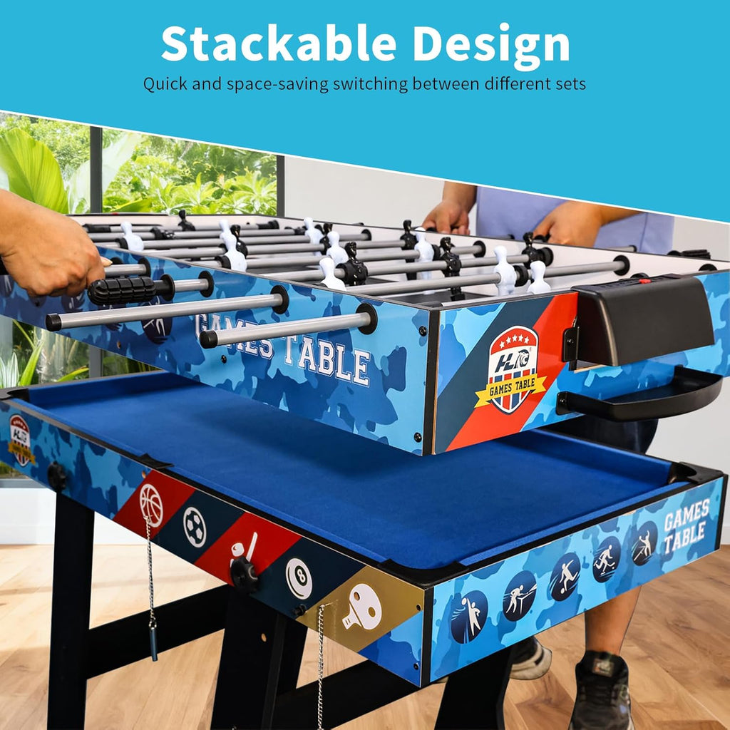 5 in 1 Multi Game Table, Combo Game Table Set for Home, Game Room, Friends & Family, Portable Table Air Hockey