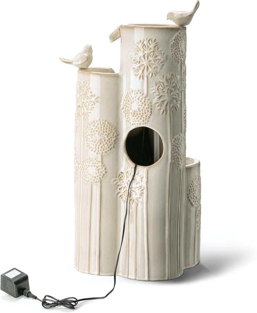 31.75" H Outdoor Water Fountain with LED Lights and Pump