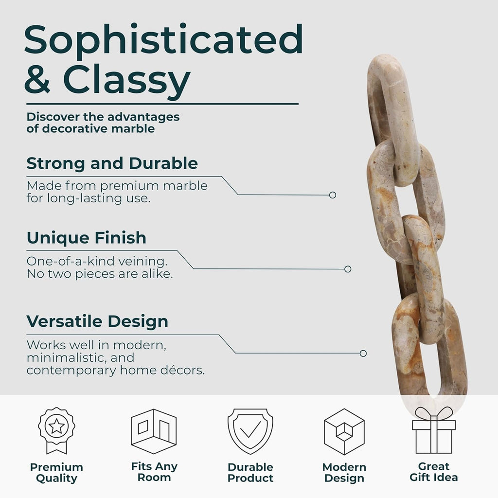 Marble Sculpture Decorative Object - Accessories for Room Styling, for Shelf, Tabletop, and Console Placement, Modern