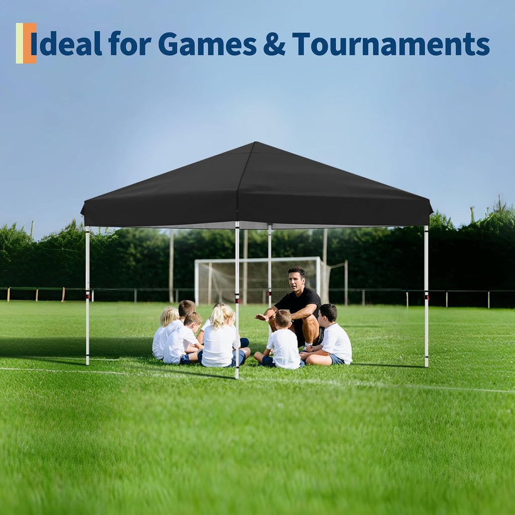 10x10 Pop Up Canopy with One Button Push Setup - Heavy Duty Outdoor Canopy Tent with Portable Roller Bag