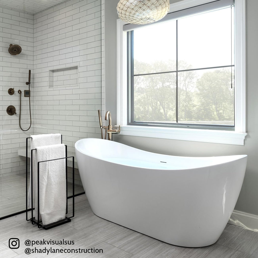 Philo 54 Inch Acrylic Double Slipper Freestanding Tub
