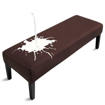 Waterproof Dining Bench Cover, Removable Bench Slipcover Washable Bench Seat Protector Cover (Chocolate)