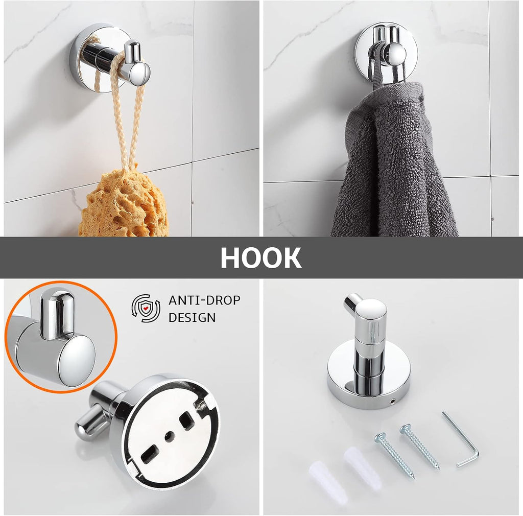 Bathroom Hardware Set Chrome Bathroom Accessory Set Towel Bar 8 Pieces Set