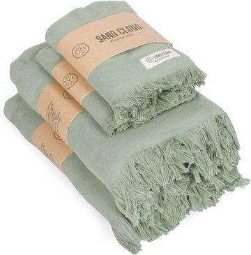 Turkish Premium Bath Towels - Large, Set of 4 | 100% Certified Organic Turkish Cotton Yarn - Lightweight, Soft &