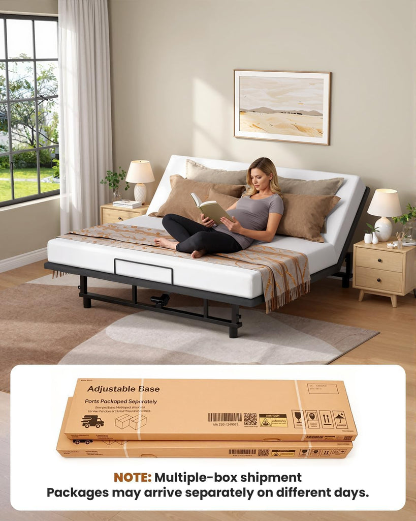 King Adjustable Bed Frame with Zero Gravity Wireless Remote, Easy Assembly