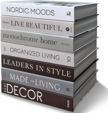 Decorative Books Decor - 7 Pcs Fake Books for Decoration, Faux Stack for Bookshelf, Coffee Table, Designer Decor Set