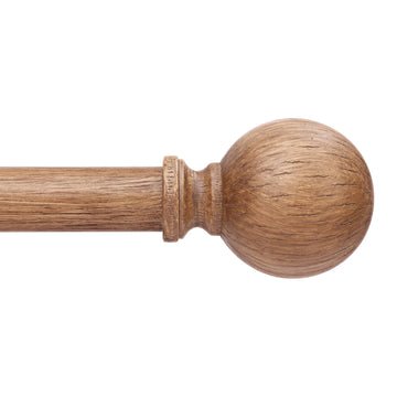 Wood Curtain Rod 36-122 Inch, Long Wooden Curtain Rods for Windows