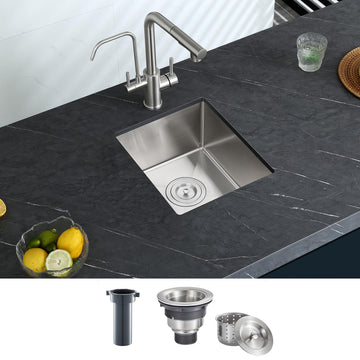 Small Drop Sink - 13"×15" Single Bowl Undermount Sink