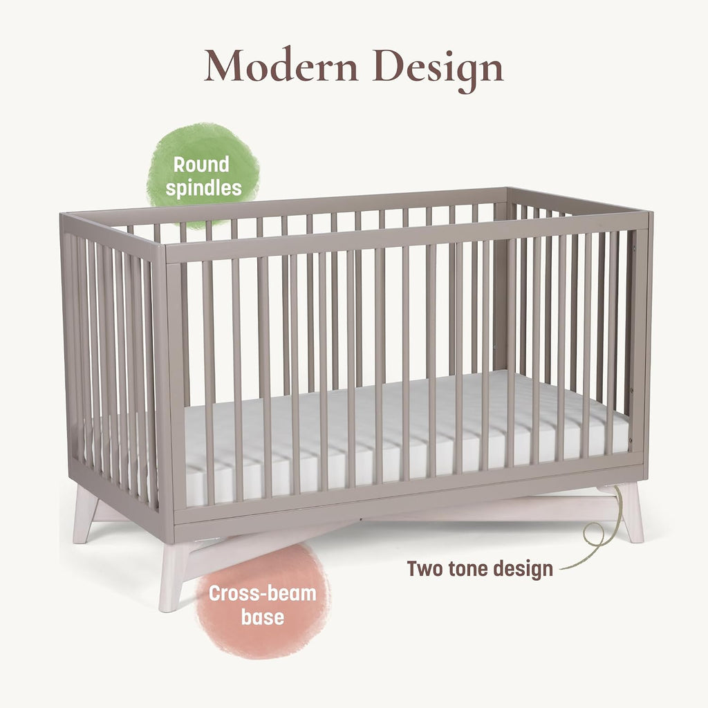 4-in-1 Convertible Crib, White/Washed White