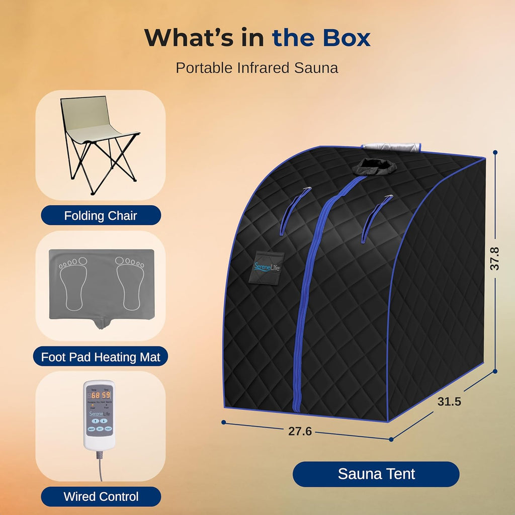 Compact & Portable Infrared Steam Sauna, Personal Spa Style Sauna for at-Home Relaxation and Rejuvenation