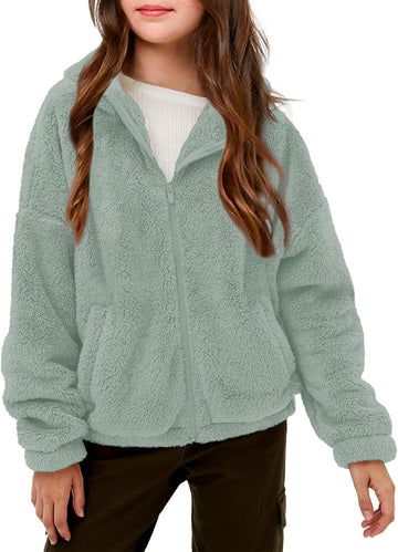 Girls Fleece Zip up Hoodie Jacket with Pockets