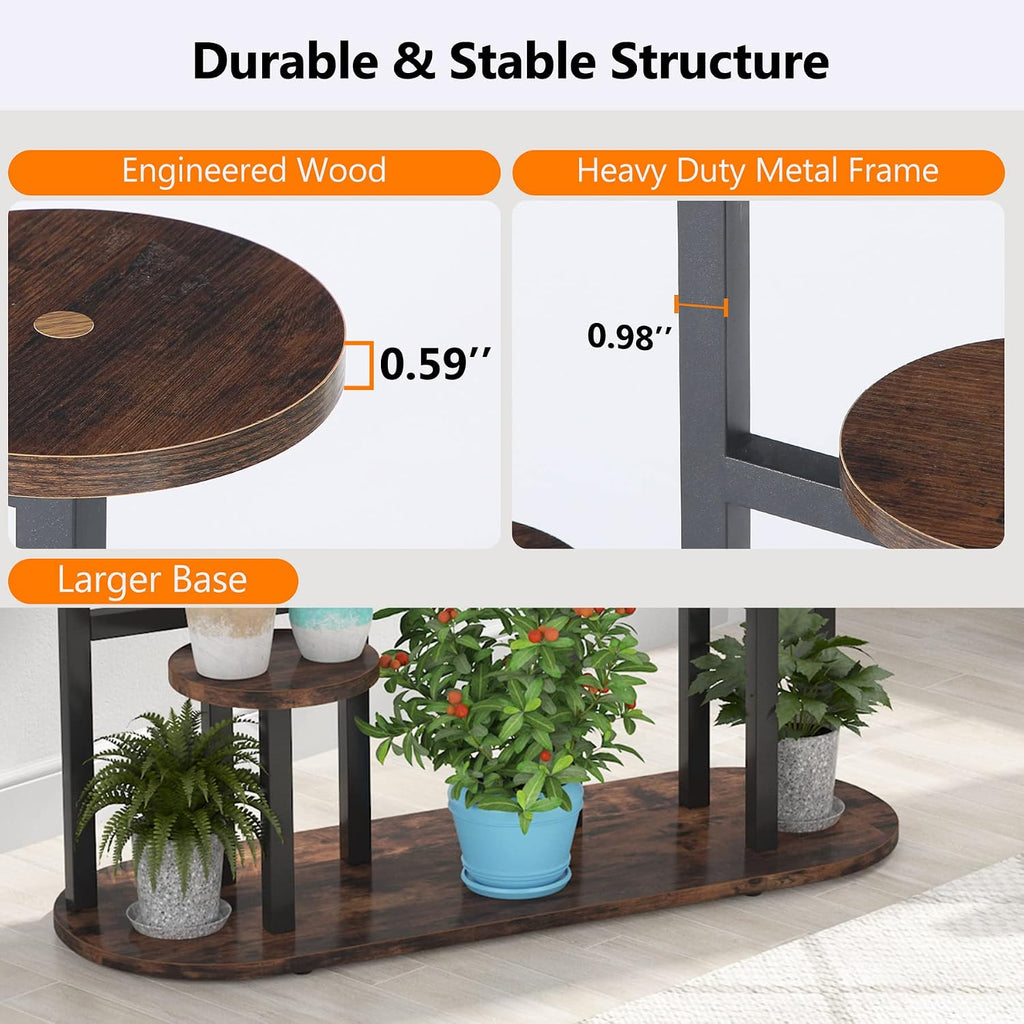 Multi-Tiered 11 Potted Plant Stand Indoor Tall Plant Shelf Flower Stands Plant Rack for Garden Balcony Living Room