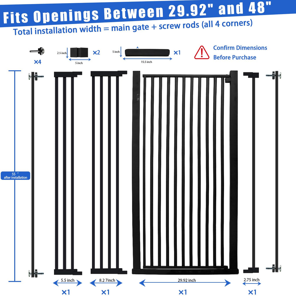 55 Inch Extra Tall Pet Gate for Cats