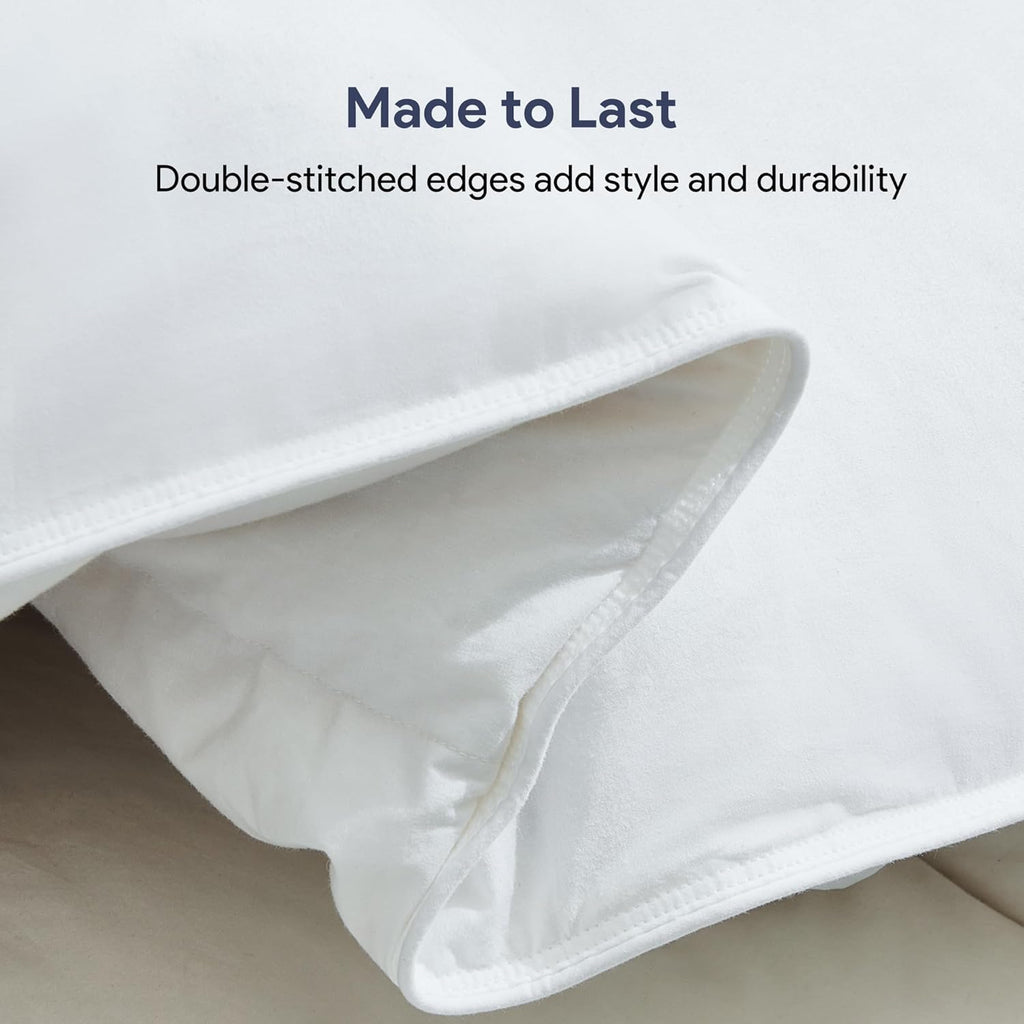 Feather Down Comforter Queen All Season White Down Duvet Insert Ultra Soft 100% Cotton Cover Fluffy 