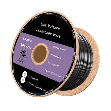 14/2 Low Voltage Landscape Lighting Wire 500ft, Pure Copper | UL & ETL listed 14/2 direct burial outdoor cable, 41
