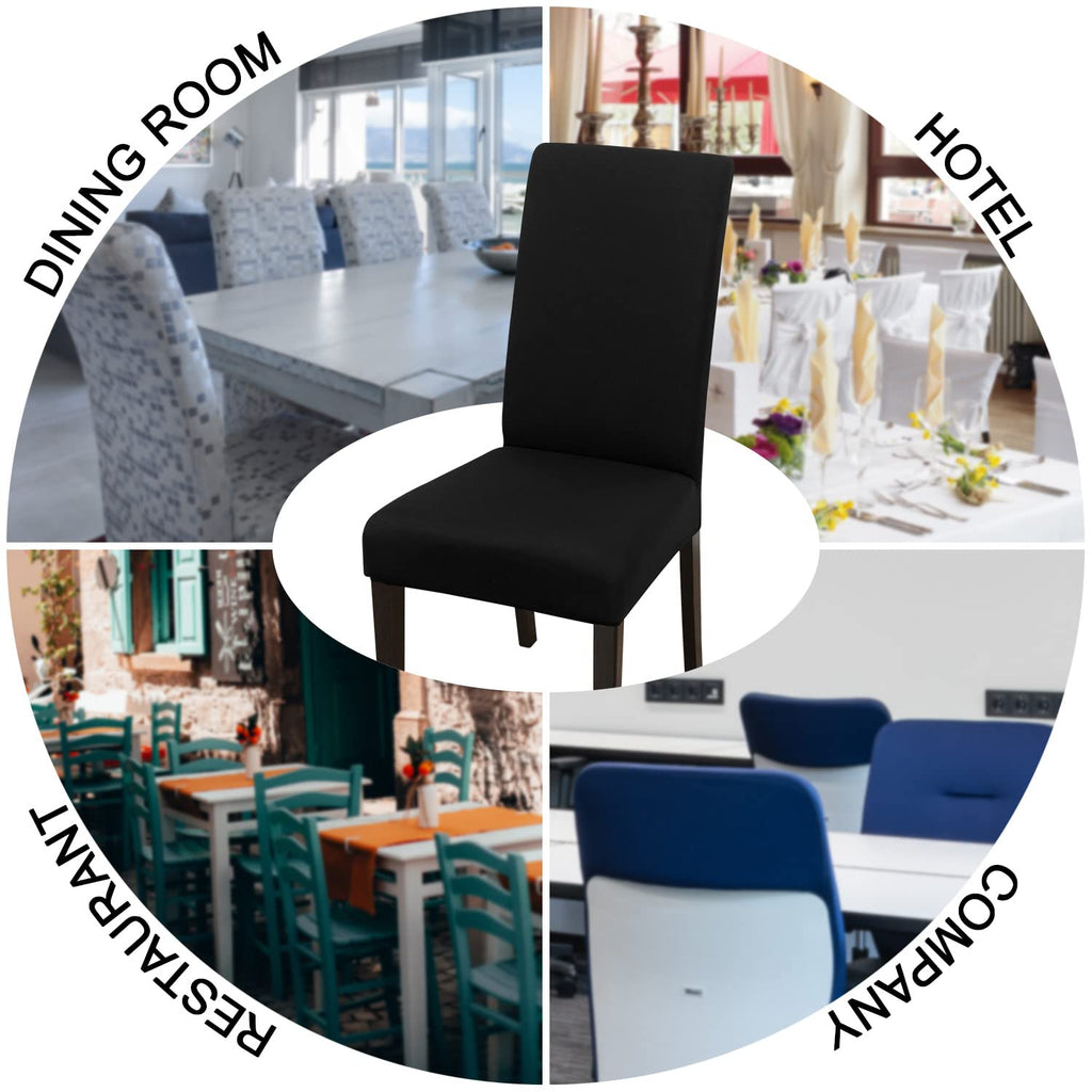 Dining Chair Covers Set of 6, High Stretch Removable Washable Dining Room Chair Covers, Kitchen Chair Cover Party Hotel