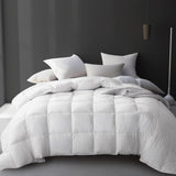 Luxury White Goose Feather Down Fiber Comforter Full Queen, 100% Cotton All Season Duvet Insert Quee
