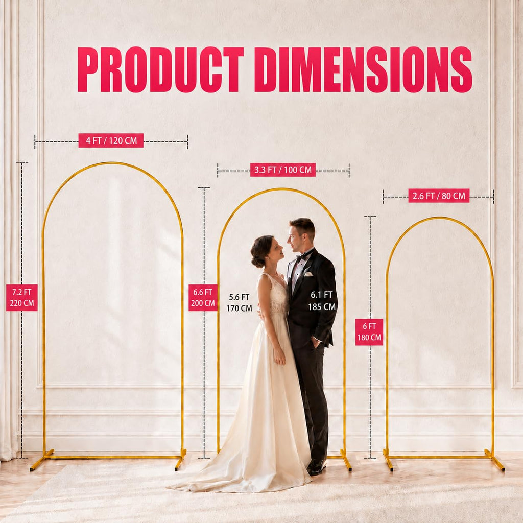 2 Pack (7.2FT/6FT), Balloon Arch Stand