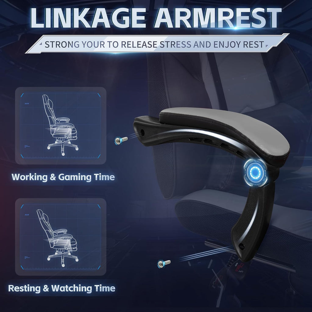 Gaming Chairs for Adults, Computer Chair with Footrest and High Back, Big and Tall Gamer Chair's with Massage Lumbar