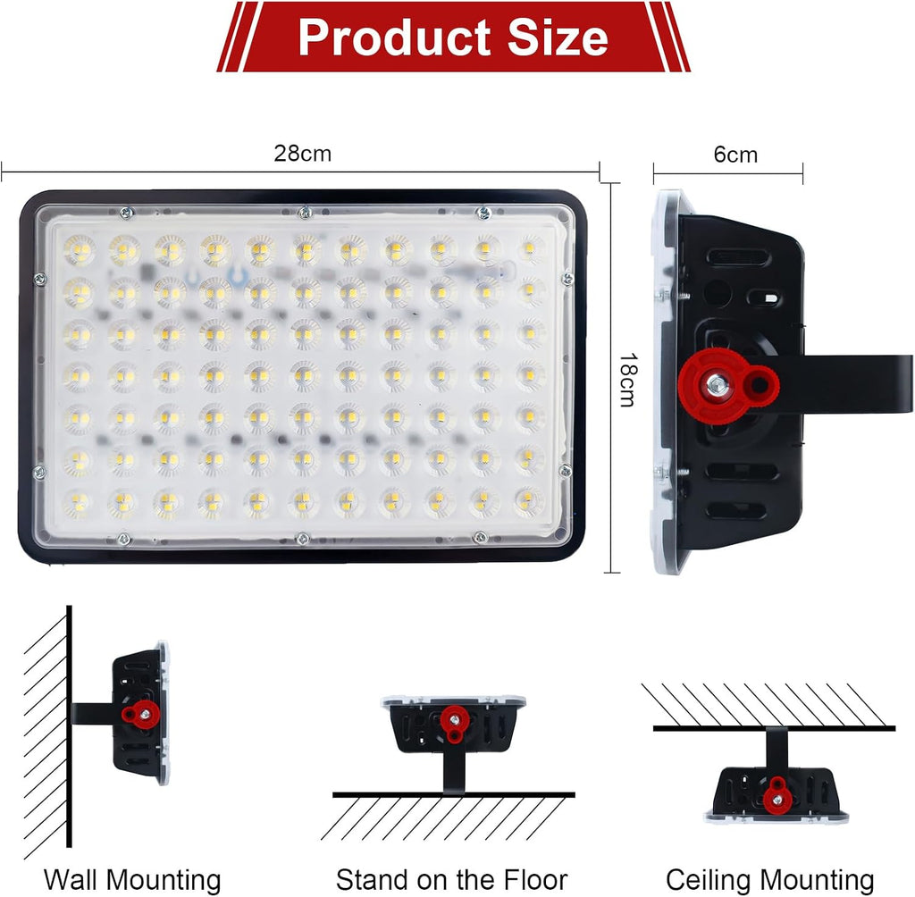 200W Led Outdoor FloodLight, Exterior Flood Lights, Led Stadium Lights, Plug in Flood Light, for Yard, Garden