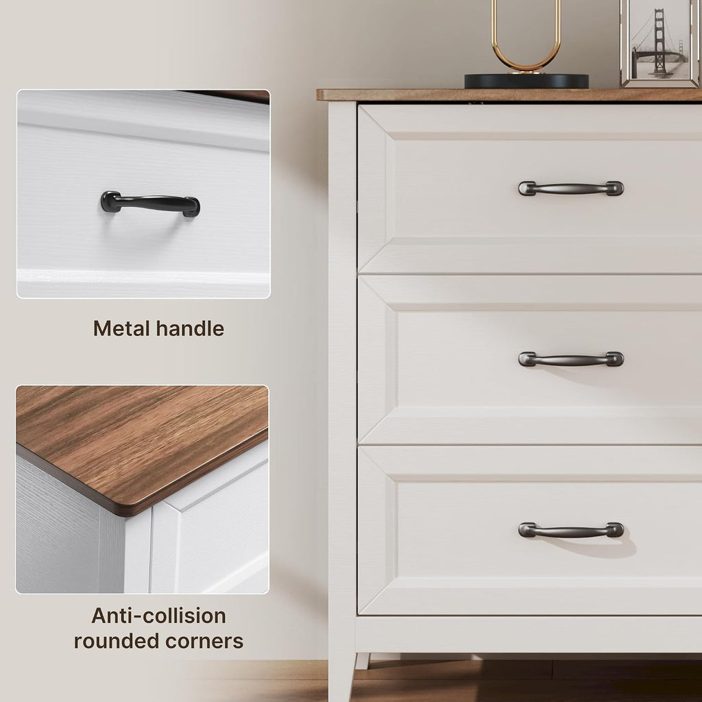 47.2" W Drawer Dresser, 6 Chest of Drawers, Dresser | Wooden Chest of Drawers with Ample Storage Space, Smooth Rail