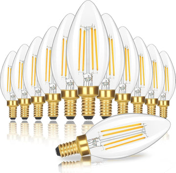 Dimmable E12 Candelabra LED Light Bulbs 60 Watt Equivalent, 6W 630LM Chandelier Light Bulb 2700K Soft Warm White